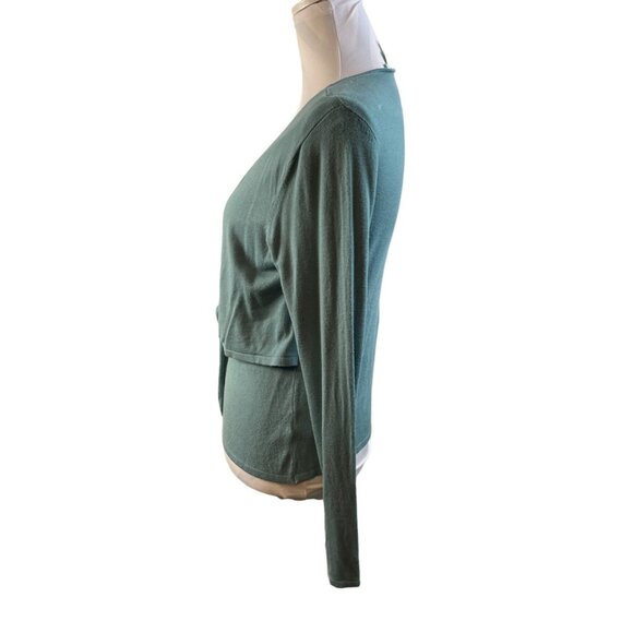 Shu Shu Faux Twin Set Teal Sweater Medium - Picture 2 of 7